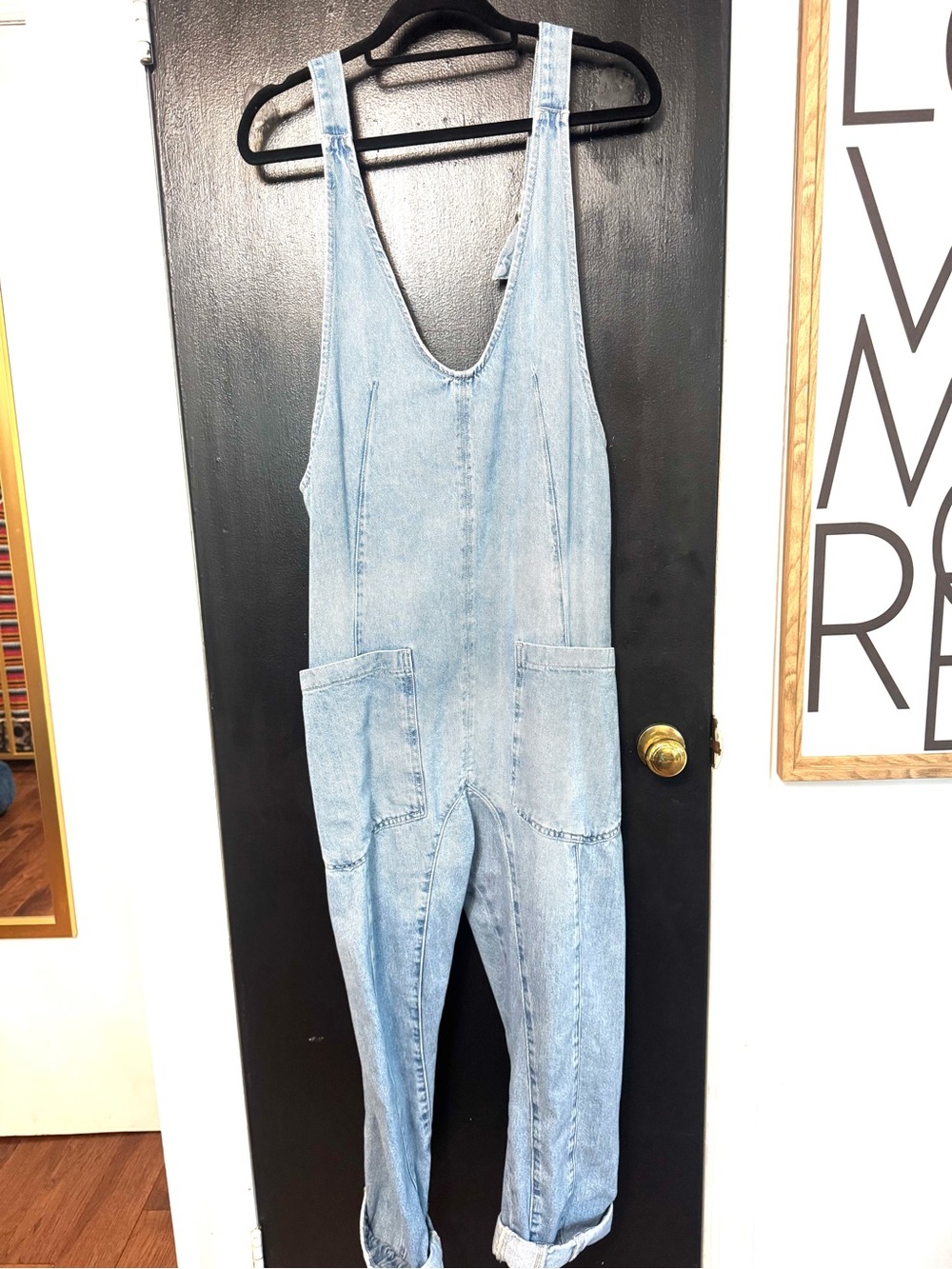 We The Free Free People High Roller Light Wash Denim Jumpsuit - Picture 4 of 5